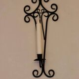 Pair of vintage black metal sconces