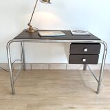 Modernist office 1970 chrome metal and skai