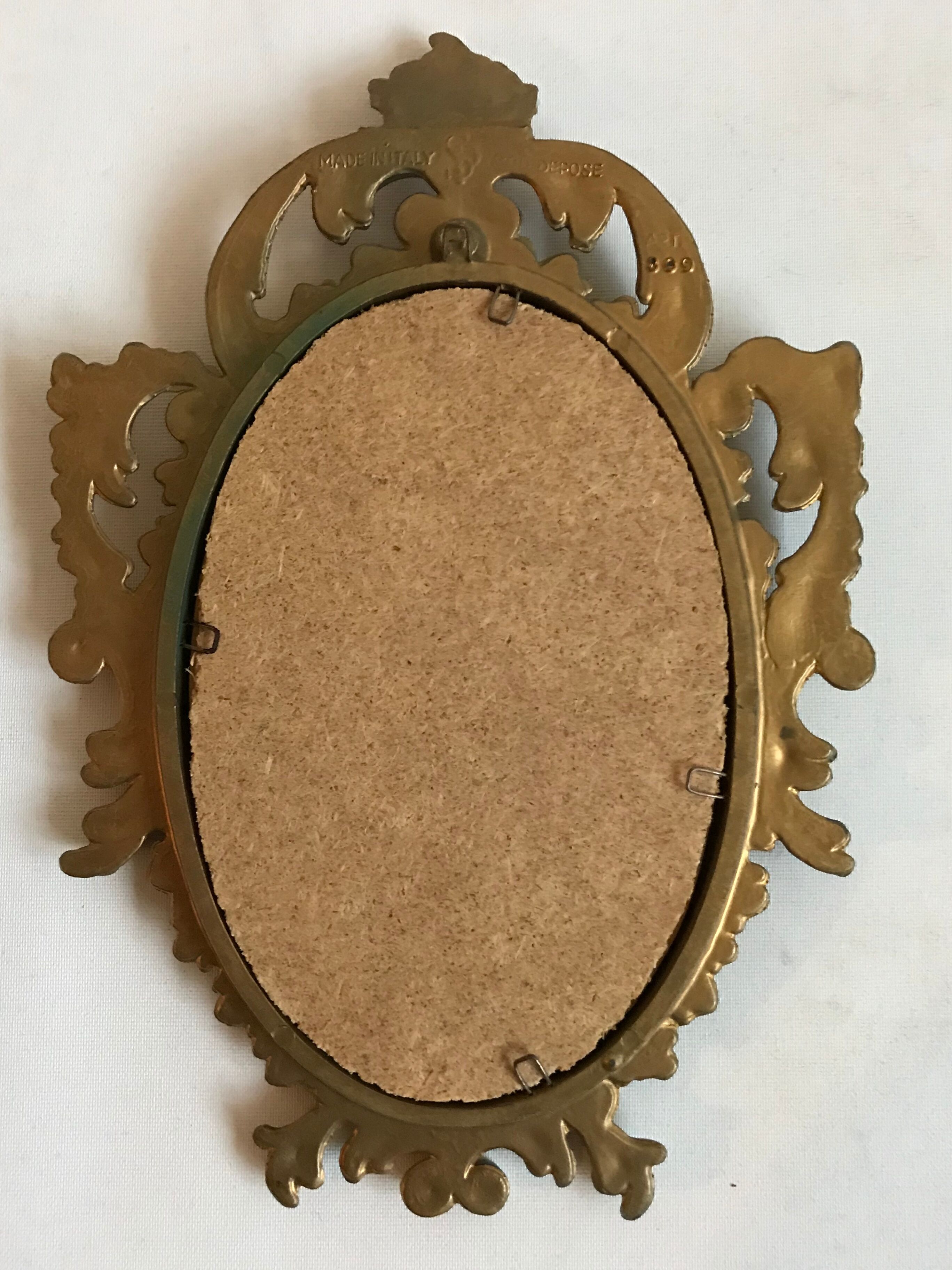 Miroir classique doré 16x24cm