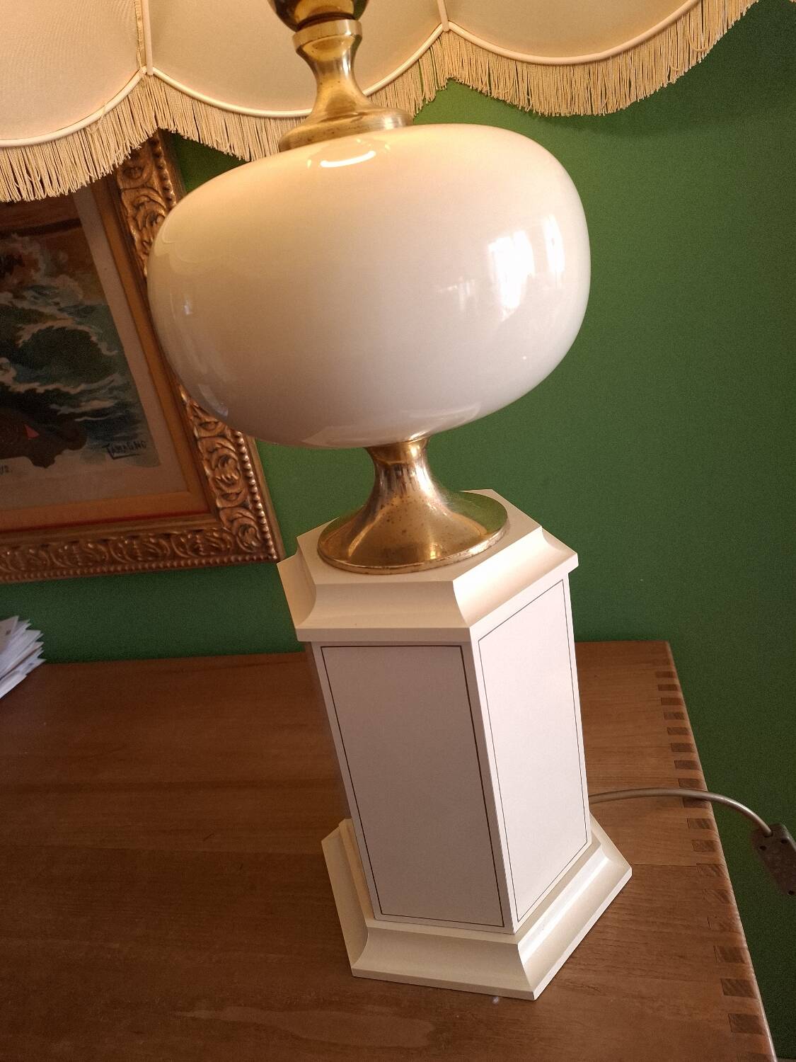 1980s lacquered metal lamp, the Dolphin
