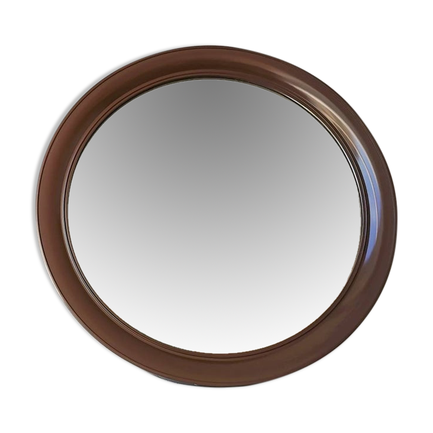 Round brown mirror plastic 80 years diameter 35cm
