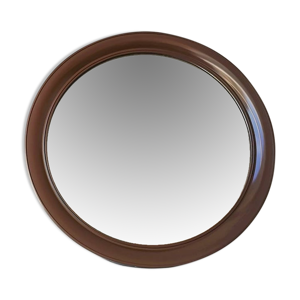Miroir brun rond en plastique