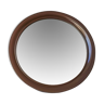 Miroir brun rond en plastique années 80 diamètre 35cm