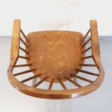 Baumann vintage Bridge Western fan armchair in wood from the 70s
