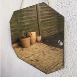 Large old beveled mirror 70x47cm