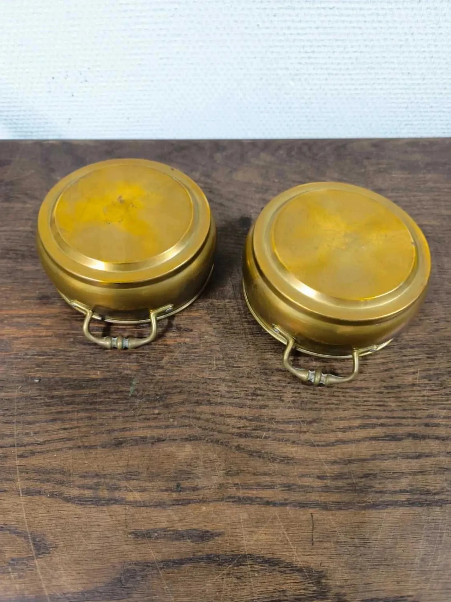 2 jardinières en laiton