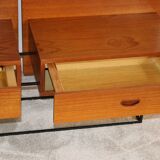 Floating bedside tables in teak veneer - Belgium - 1960's