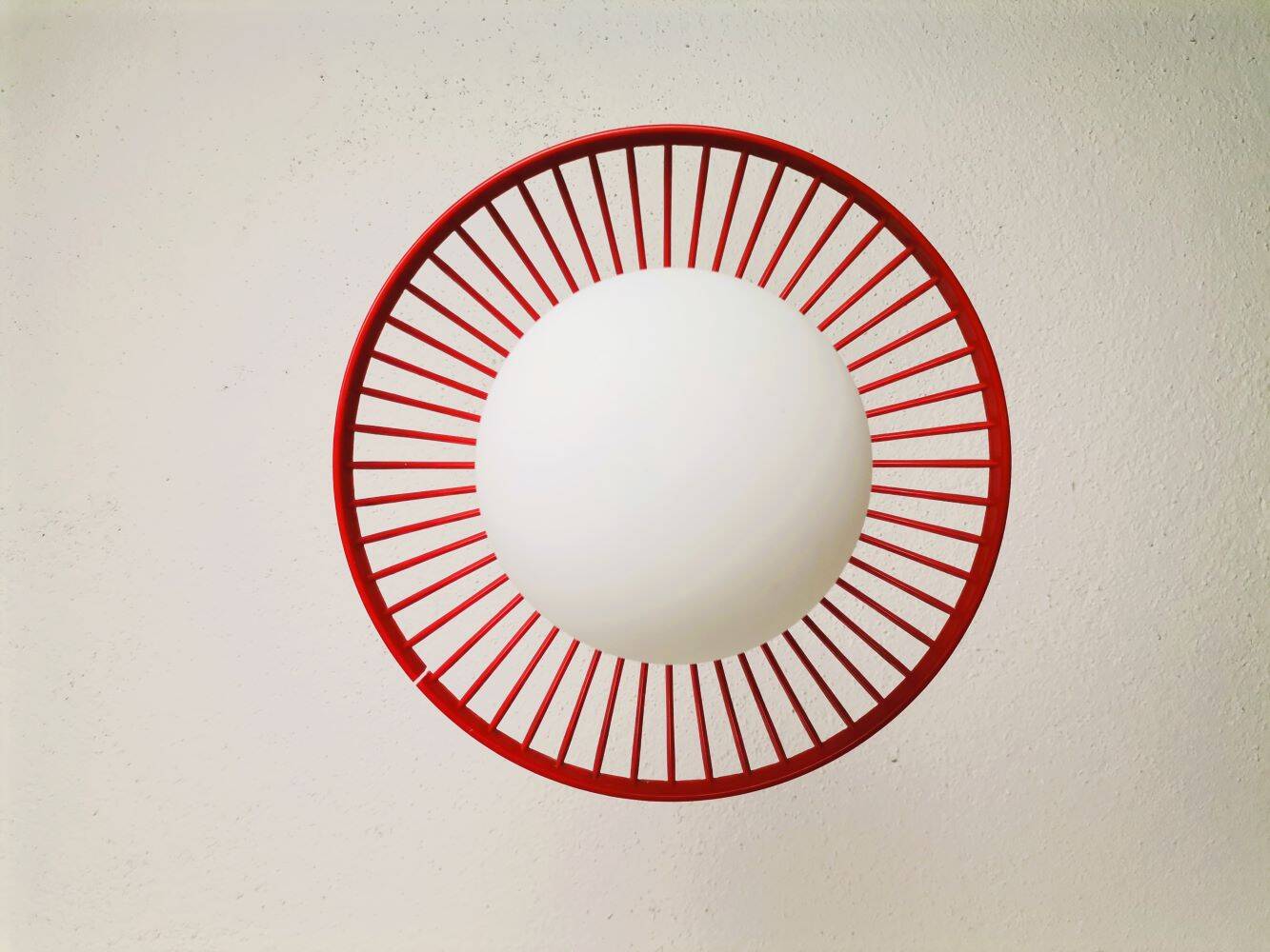 Mid-Century Kitchen Table Hanging Lamp in Red Plastic, 1960s