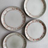 Set of 12 flat plates in niderviller glazed stoneware