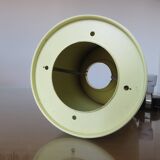 Pair of pale yellow lacquered metal "pipe" ceiling lights from the 80s