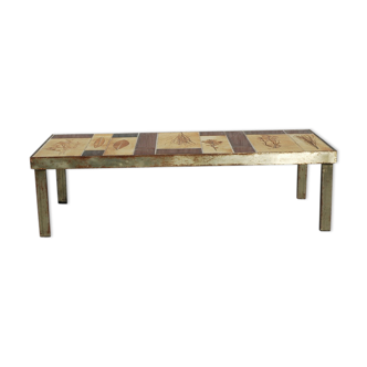 Coffee table with structure in steel Roger Capron