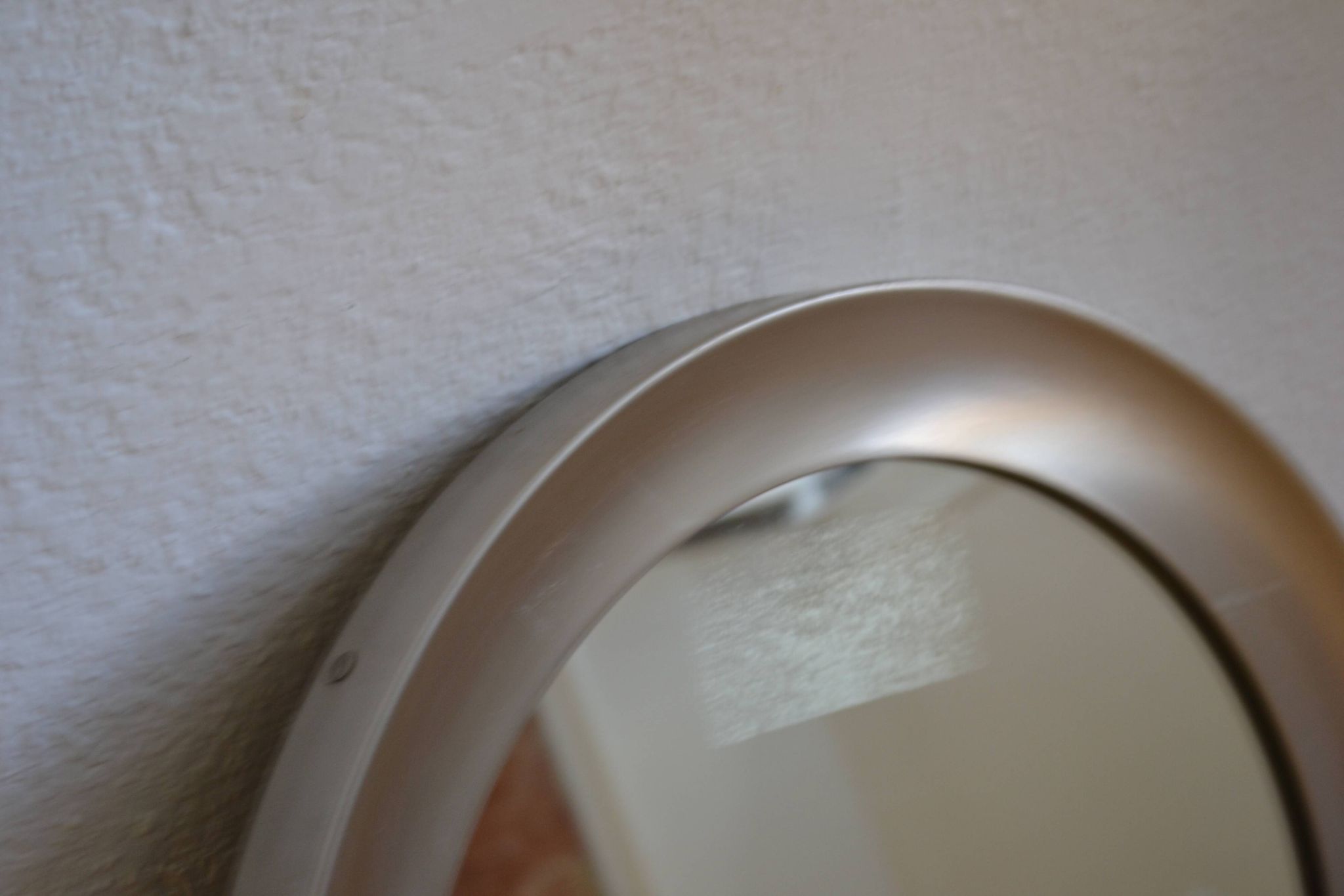miroir rond 1970 cadre métal inox brossé 43 cm