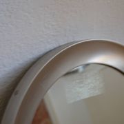 miroir rond 1970 cadre métal inox brossé 43 cm