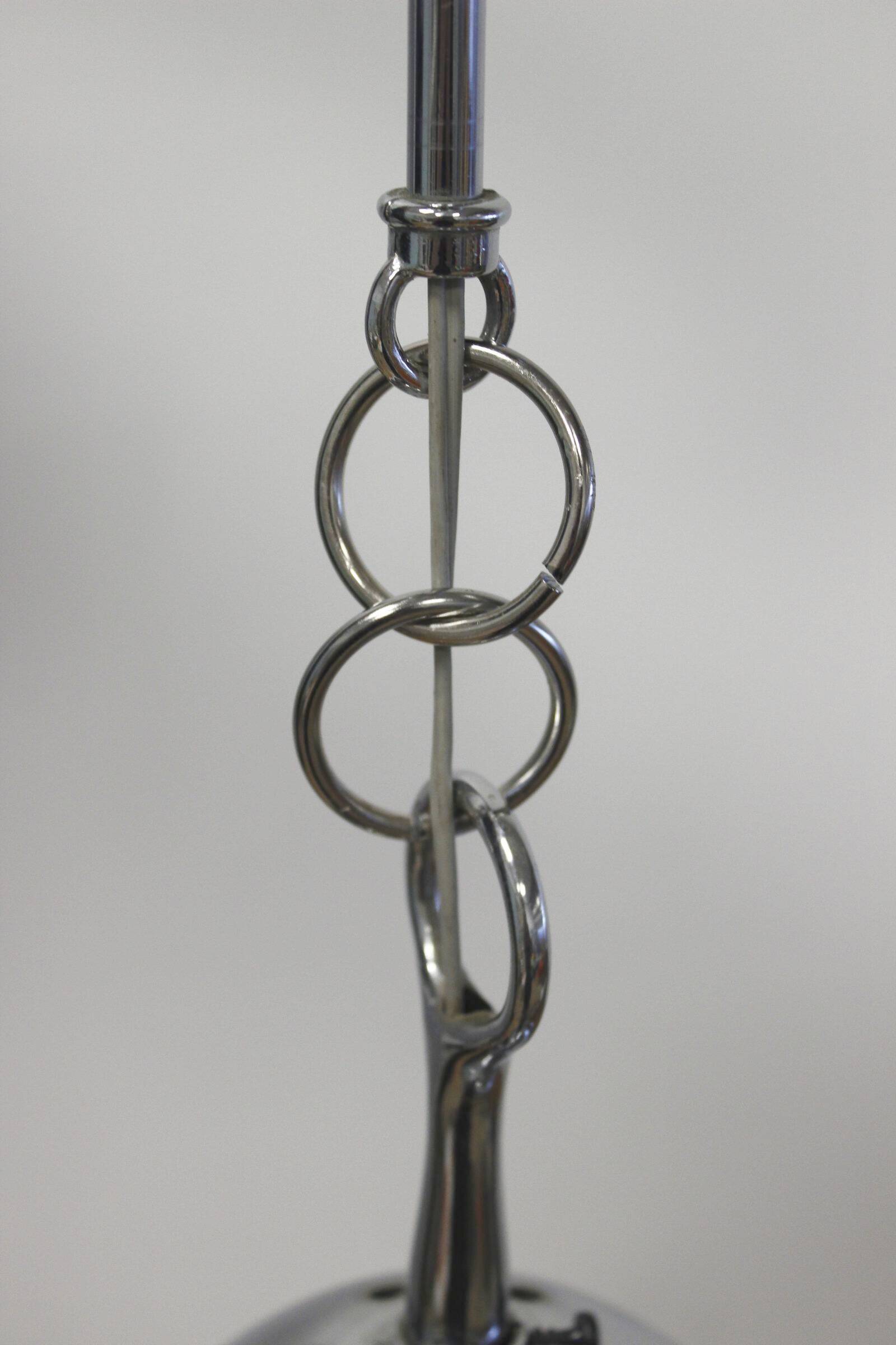 Vintage opaline & chrome bulb chandelier 1960s