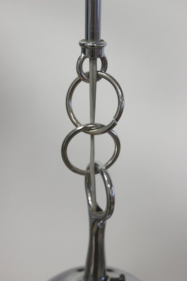 Lustre ampoule vintage opaline & chrome 1960s