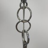 Vintage opaline & chrome bulb chandelier 1960s