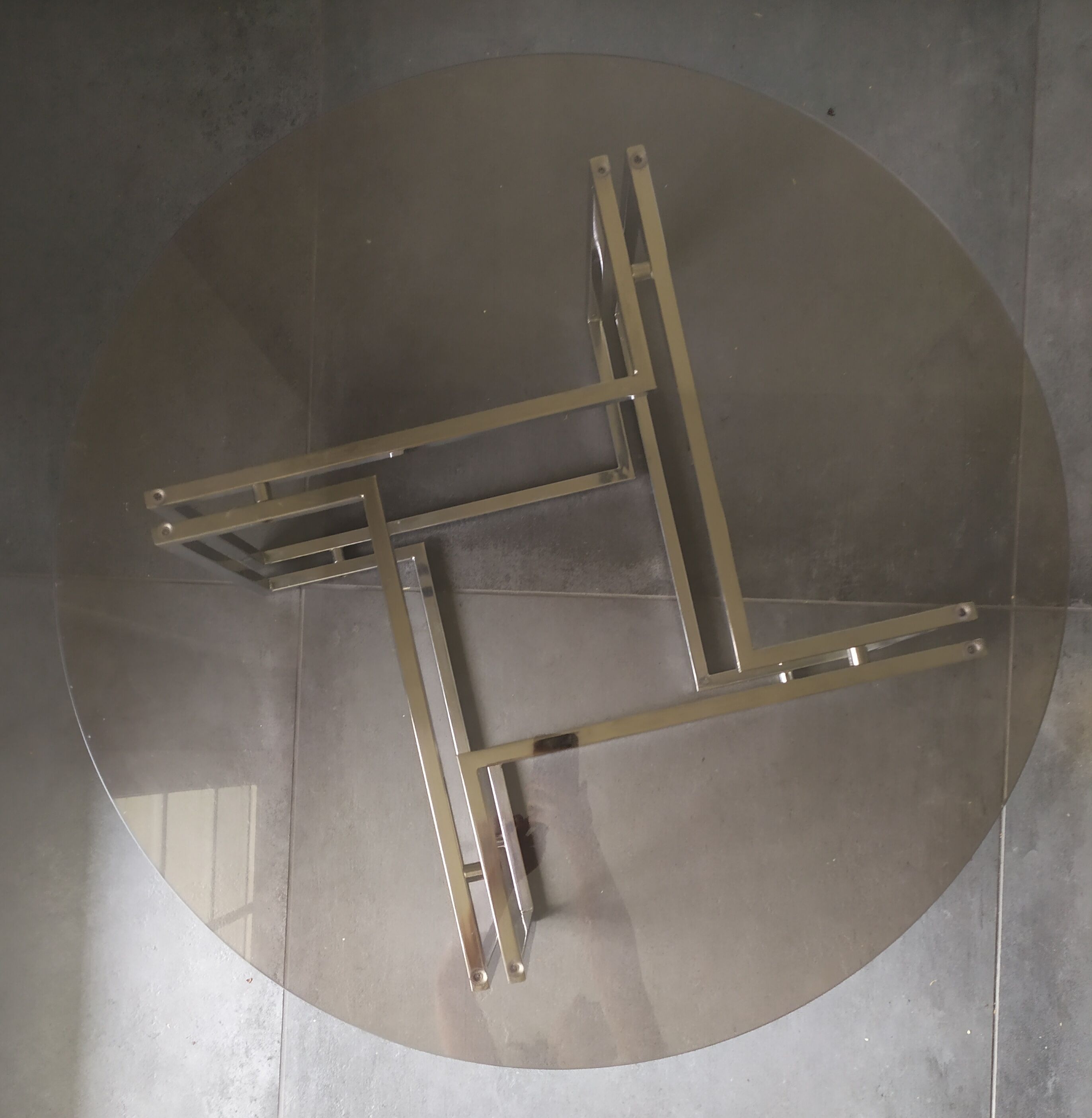 Chrome coffee table and smoked glass