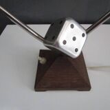 Vintage lamp from the 50s/60s in chromed metal and opaline