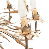 Pair of 12-burner wheat sheaf chandeliers by Hans Kogl
