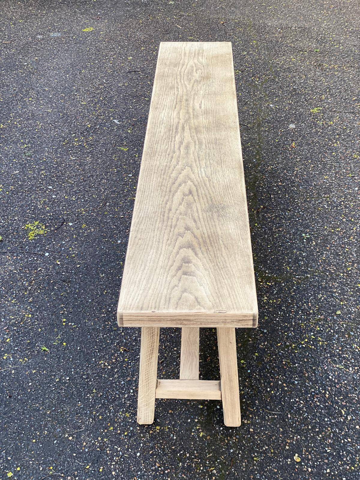 Renovated oak farm bench from the 20th century, 180cm.