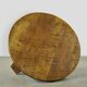 BRUTALIST / massive oak round coffee table / 1970s