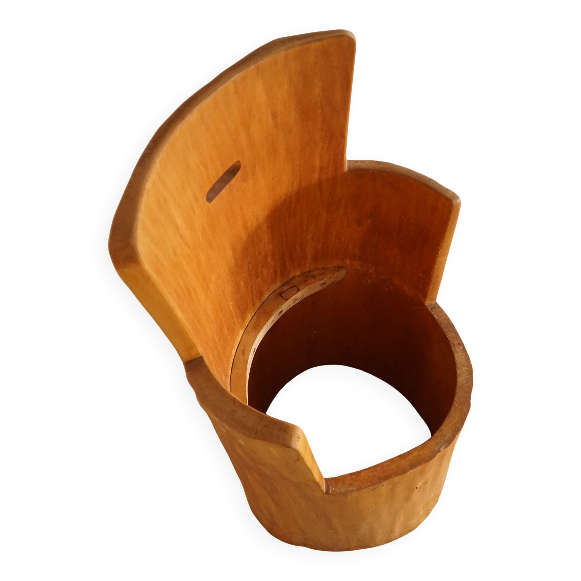 Brutalist Sculptural Trunk Armchair from the Mid-Century in Solid Pine, Swedish, 1960