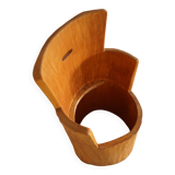 Brutalist Sculptural Trunk Armchair from the Mid-Century in Solid Pine, Swedish, 1960