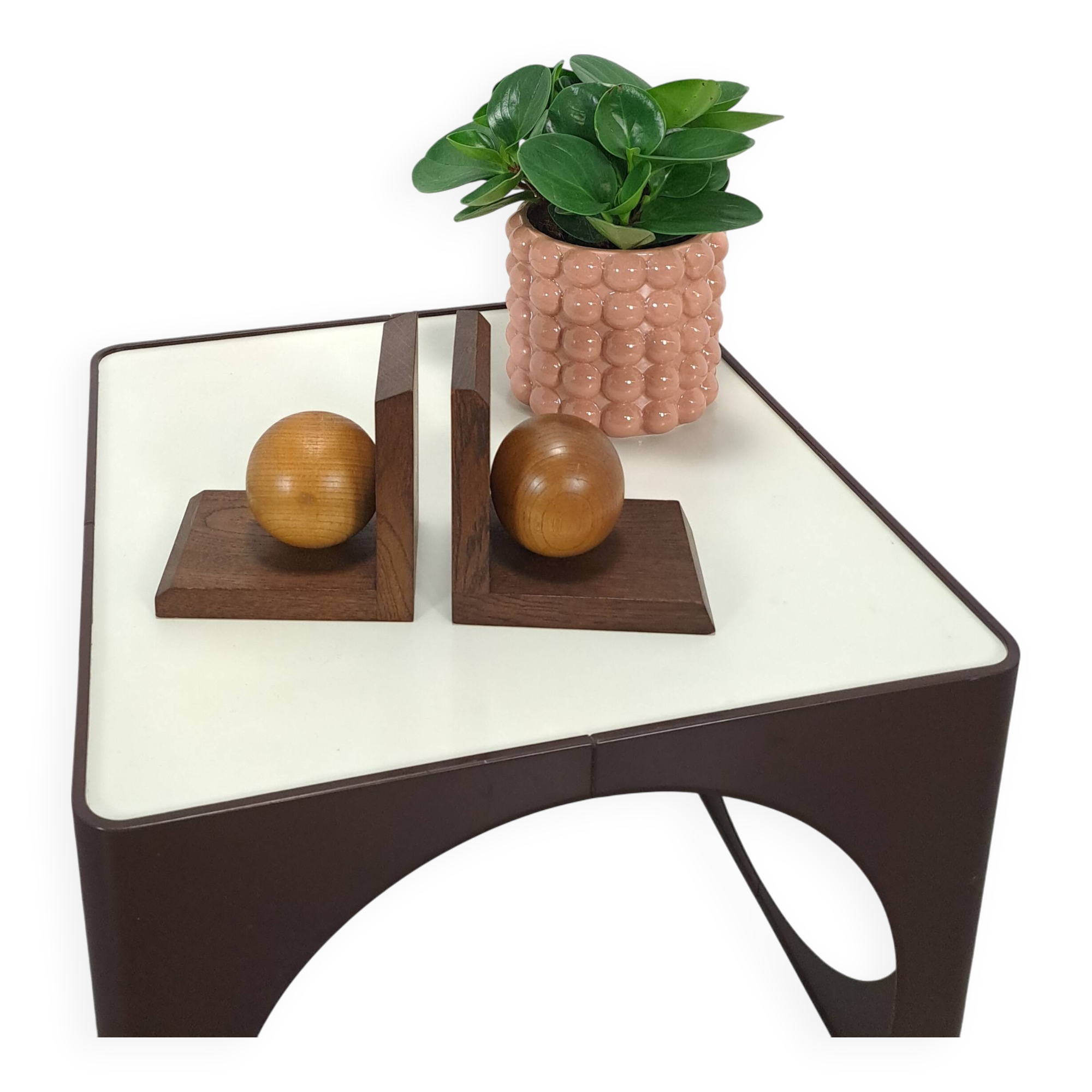 Vintage vieux houten boekensteun