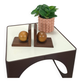 Vintage vieux houten boekensteun