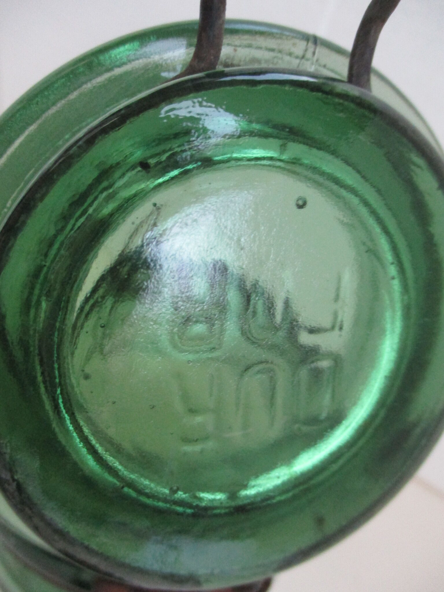 Old green glass jar - durfor