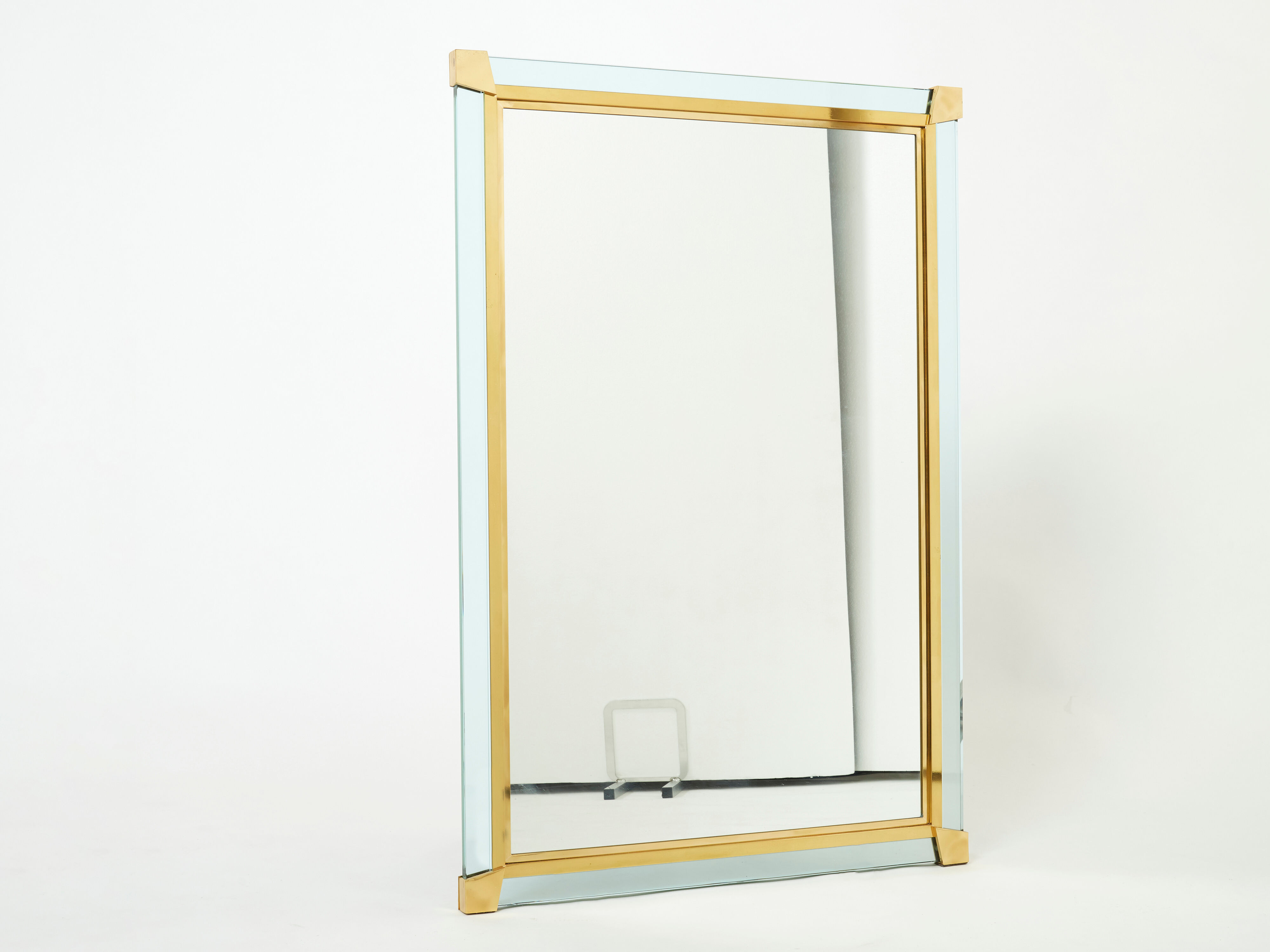 Italian mirror brass glass of Murano 1970s 87x127cm
