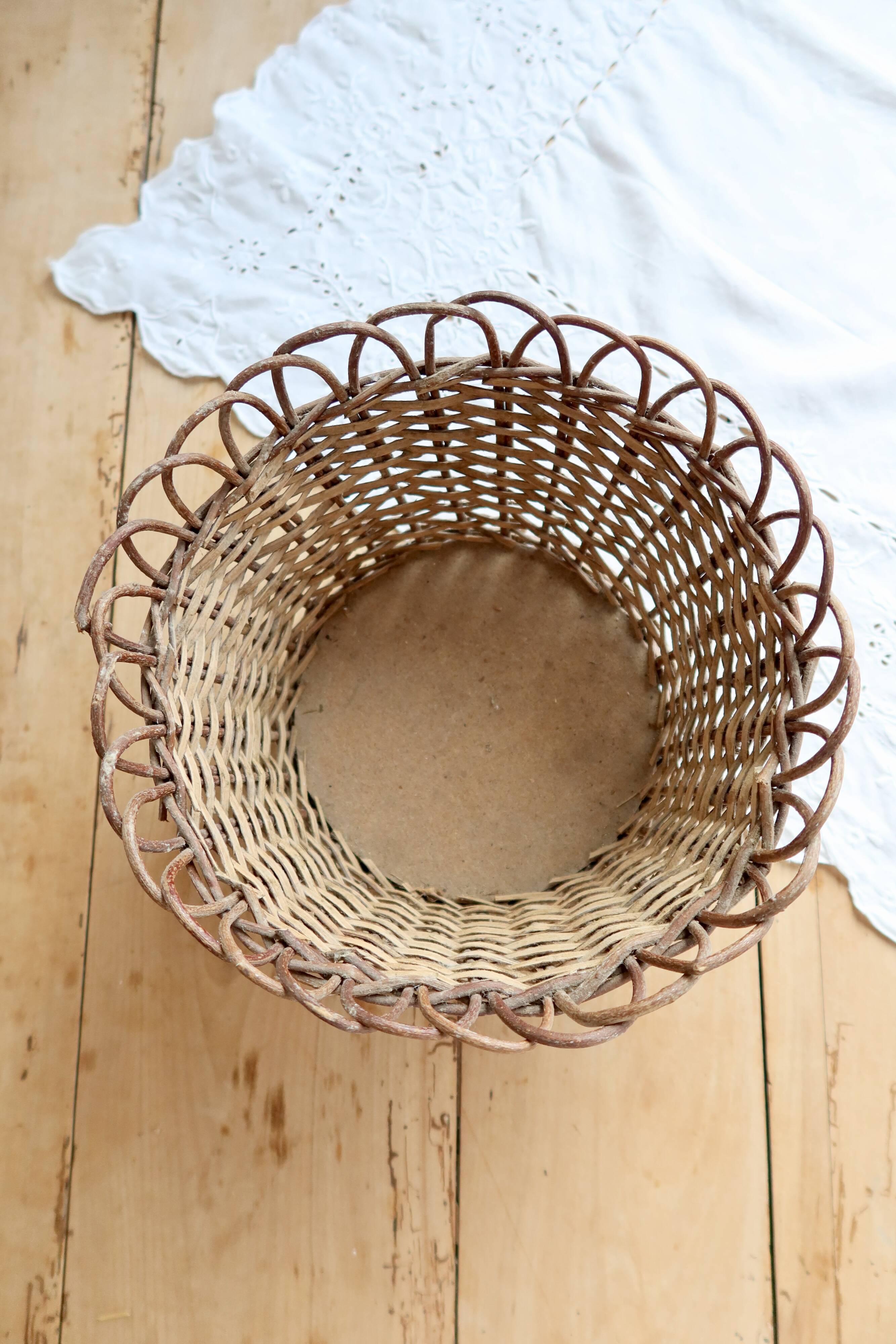 Cache-pot vintage rotin tressé – Accessoire plante d'intérieur
