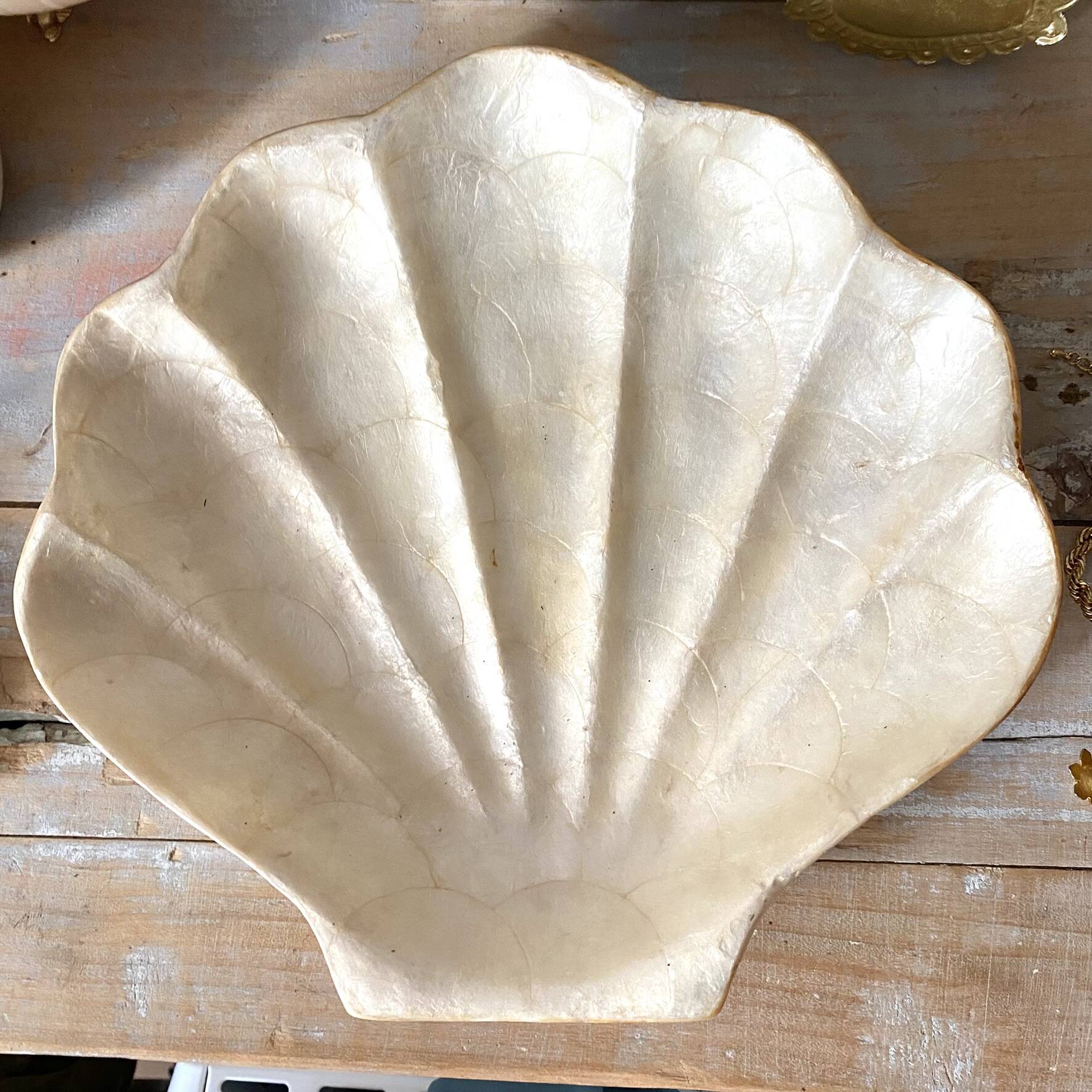 Vide poche vintage coquillage en nacre de Capiz