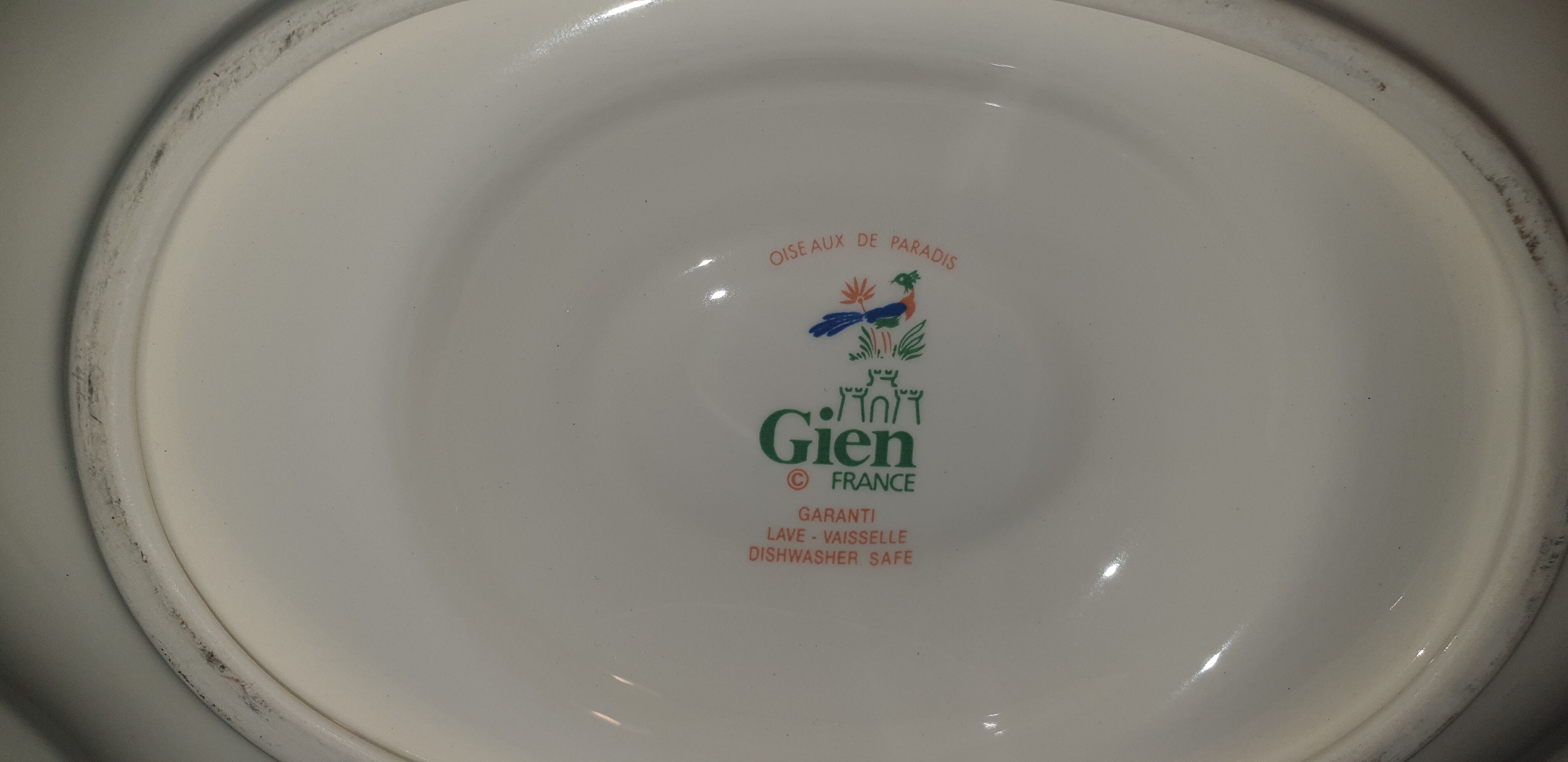 Sauce boat gien décor birds of paradise