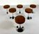 1950s stools, brown leather seat and chrome, 1970s, set of 6