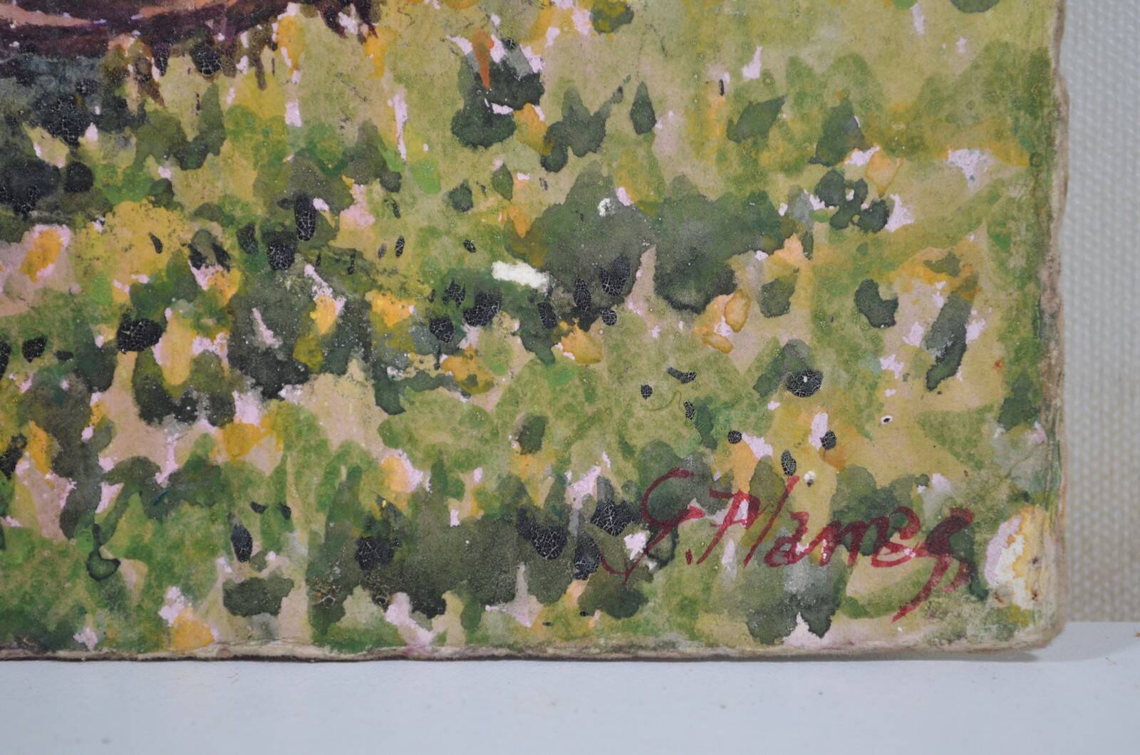 Georges Planes (1897-1977) Valley Landscape, Riverbank (double-sided)