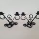 Vintage black wrought iron candlestick