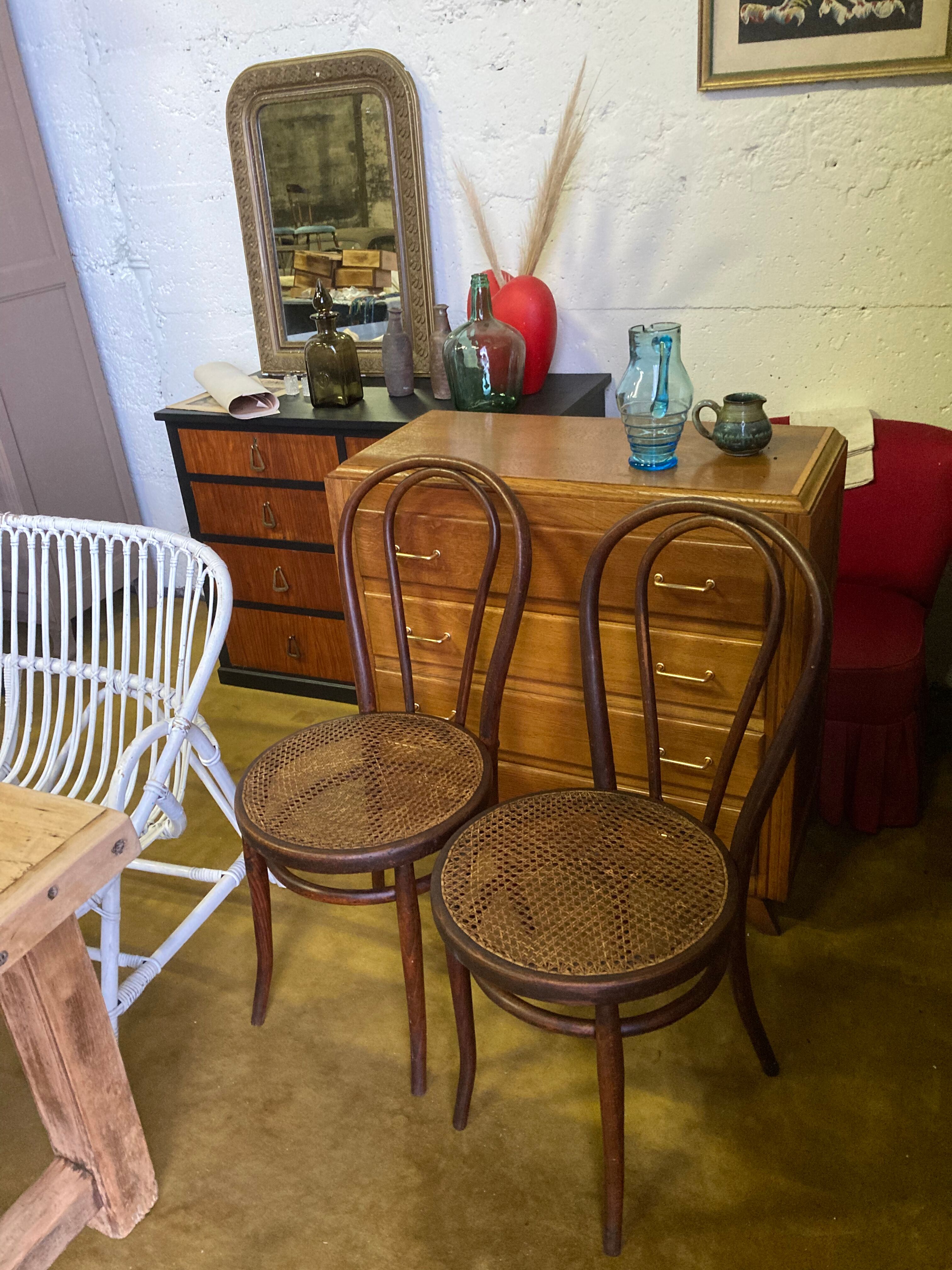 Duo of chairs bistrot Thonet early XXth