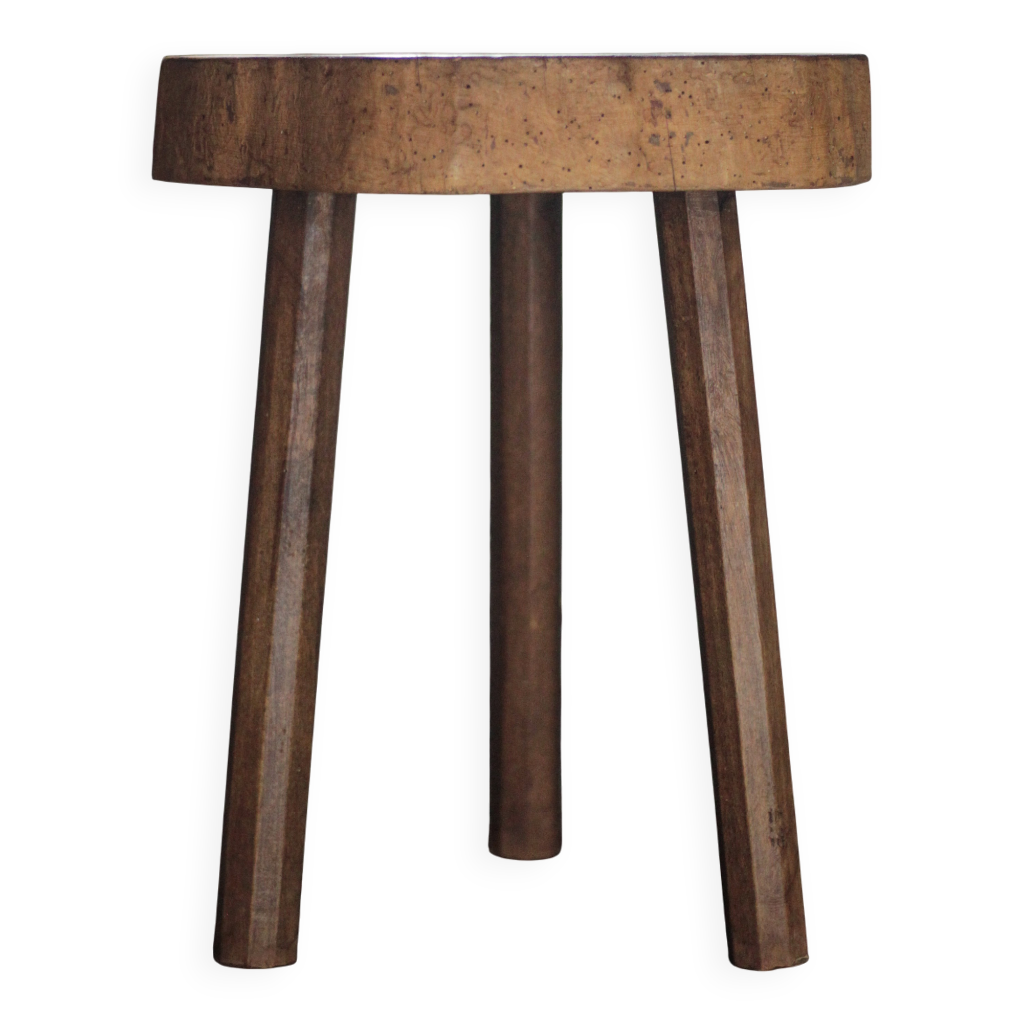 Tabouret vintage, tabouret bois , brutaliste, porte-plante, déco intérieur