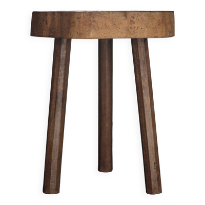 Tabouret vintage, tabouret bois , brutaliste, porte-plante, déco intérieur
