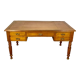 Antique desk, 4 drawers, gilded leather with small irons
