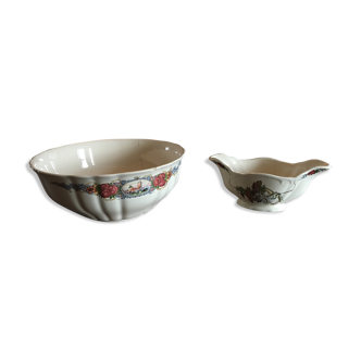 Obernai salad bowl and sauce bowl