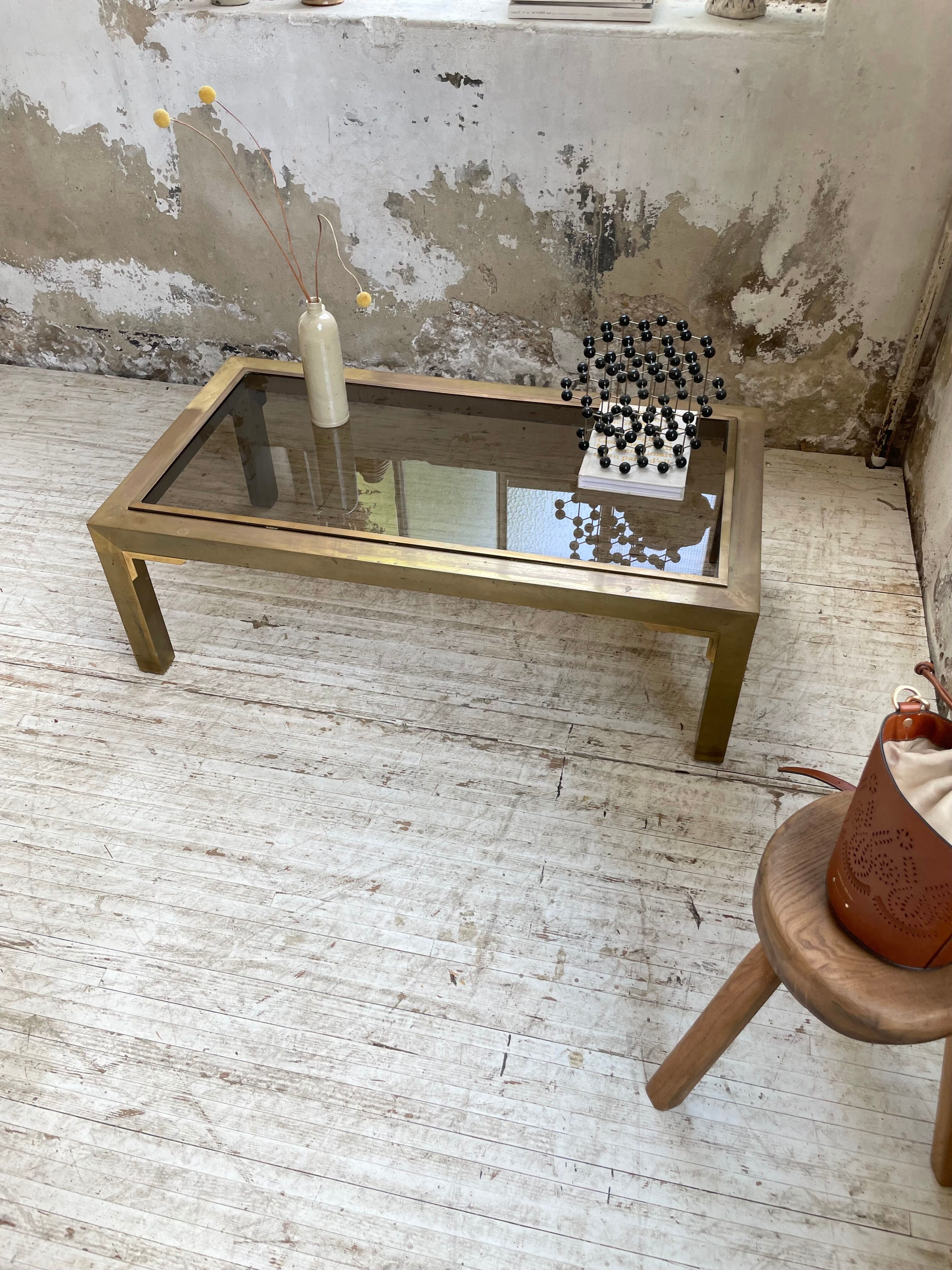 60s brass coffee table