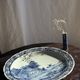 Vintage blue and white earthenware soliflore vase from Portugal.