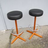 Pair of Scandinavian bar stools AB Bröderna Johansons Fåtöljindustri
