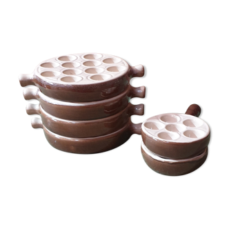 Set of 6 snail plates
