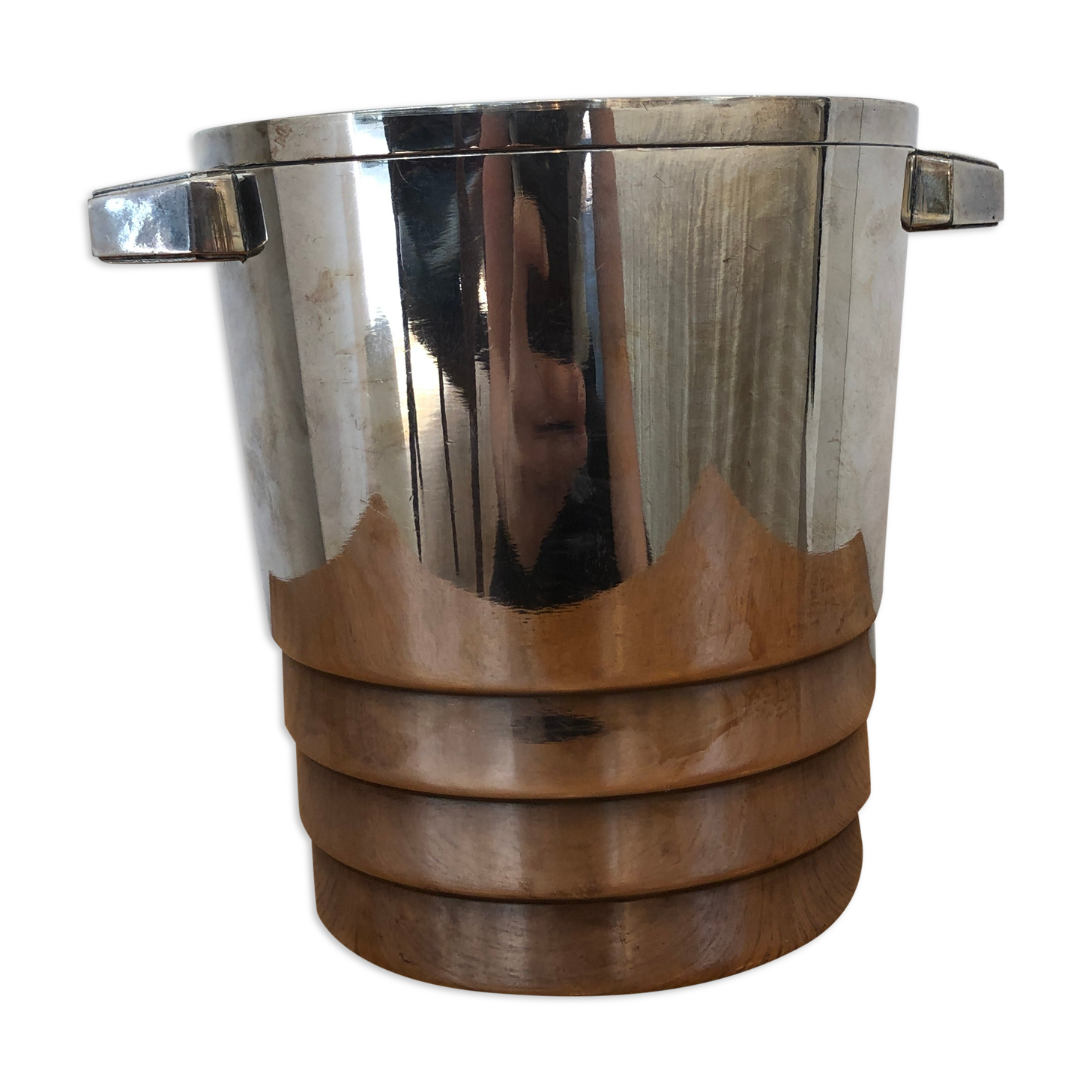 Gallia silver metal ice bucket