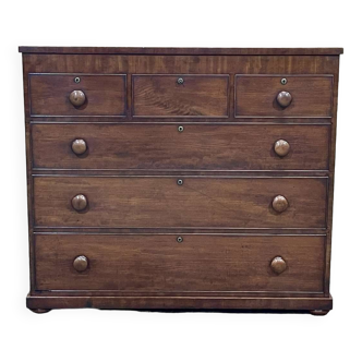 Victorian English chest of drawers of the nineteenth century in mahogany