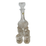 Longchamp Arques crystal carafe + 6 glasses