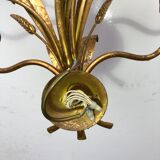 Golden wheat ear sconce in metal with 5 lights